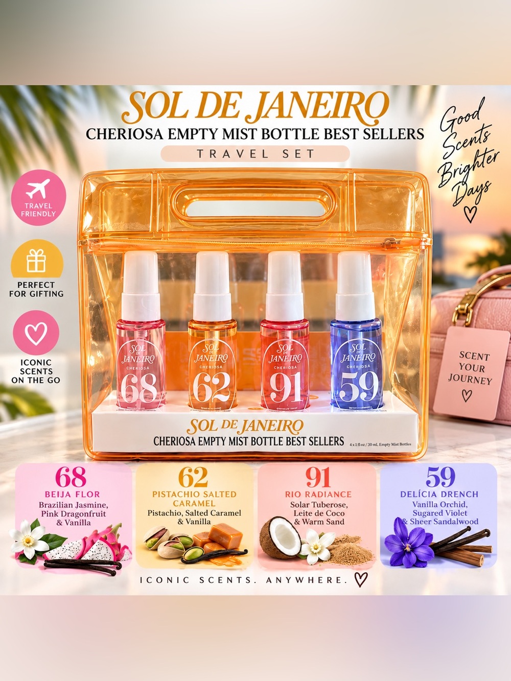 Sol de Janeiro Cheriosa Best Sellers Empty Travel Mist Set
